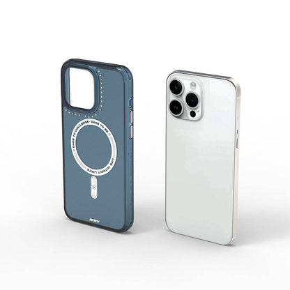 Apple iPhone 15 Pro Max Kılıf M-safe Şarj Özellikli Wiwu Basic Color J Serisi Kapak Pembe Koyu