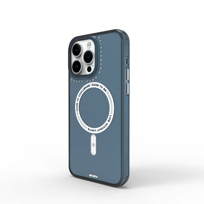 Apple iPhone 15 Pro Max Kılıf M-safe Şarj Özellikli Wiwu Basic Color J Serisi Kapak Beyaz