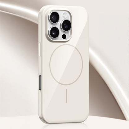 Apple iPhone 15 Pro Max Kılıf M-safe Şarj Özellikli Wlons Frego Kapak Krem