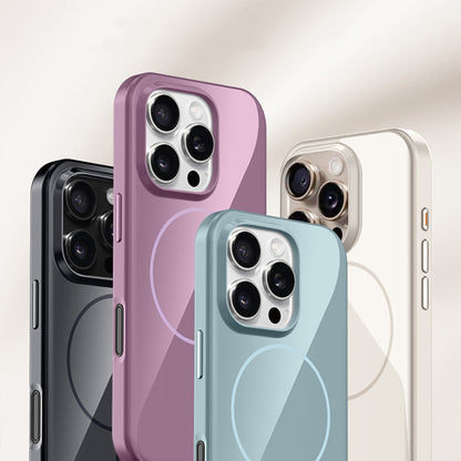 Apple iPhone 15 Pro Max Kılıf M-safe Şarj Özellikli Wlons Frego Kapak Krem