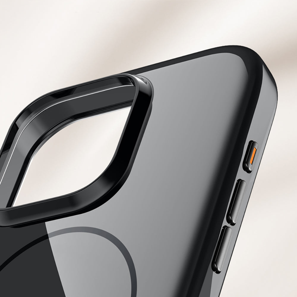 Apple iPhone 15 Pro Max Kılıf M-safe Şarj Özellikli Wlons Frego Kapak Siyah