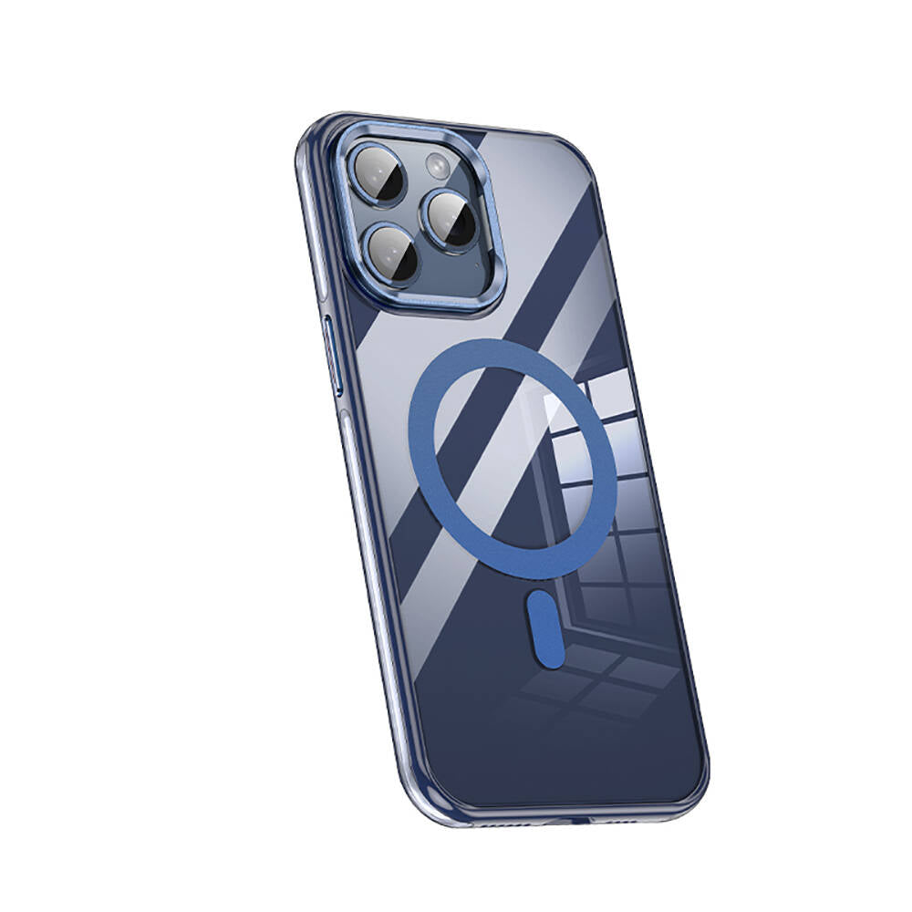 Apple iPhone 15 Pro Max Kılıf M-safe Şarj Özellikli Wlons Standlı Efsane Kapak Gümüş