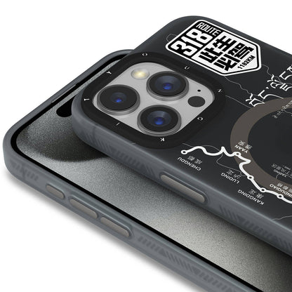 Apple iPhone 15 Pro Max Kılıf M-safe Şarj Özellikli Youngkit 318 Road Serisi Kapak Siyah