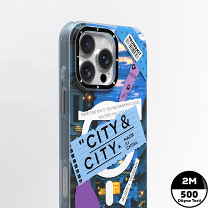 Apple iPhone 15 Pro Max Kılıf M-safe Şarj Özellikli Youngkit A-City Serisi Kapak Pembe
