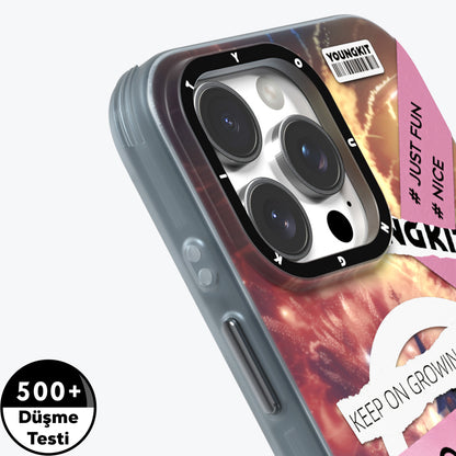 Apple iPhone 15 Pro Max Kılıf M-safe Şarj Özellikli Youngkit A-City Serisi Kapak Pembe