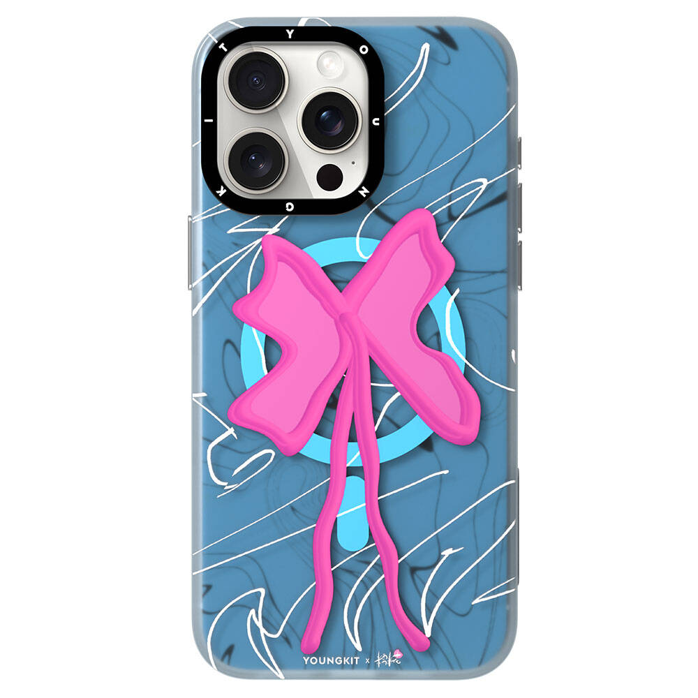 Apple iPhone 15 Pro Max Kılıf M-safe Şarj Özellikli Youngkit Anti-Trend Serisi Kapak Mavi