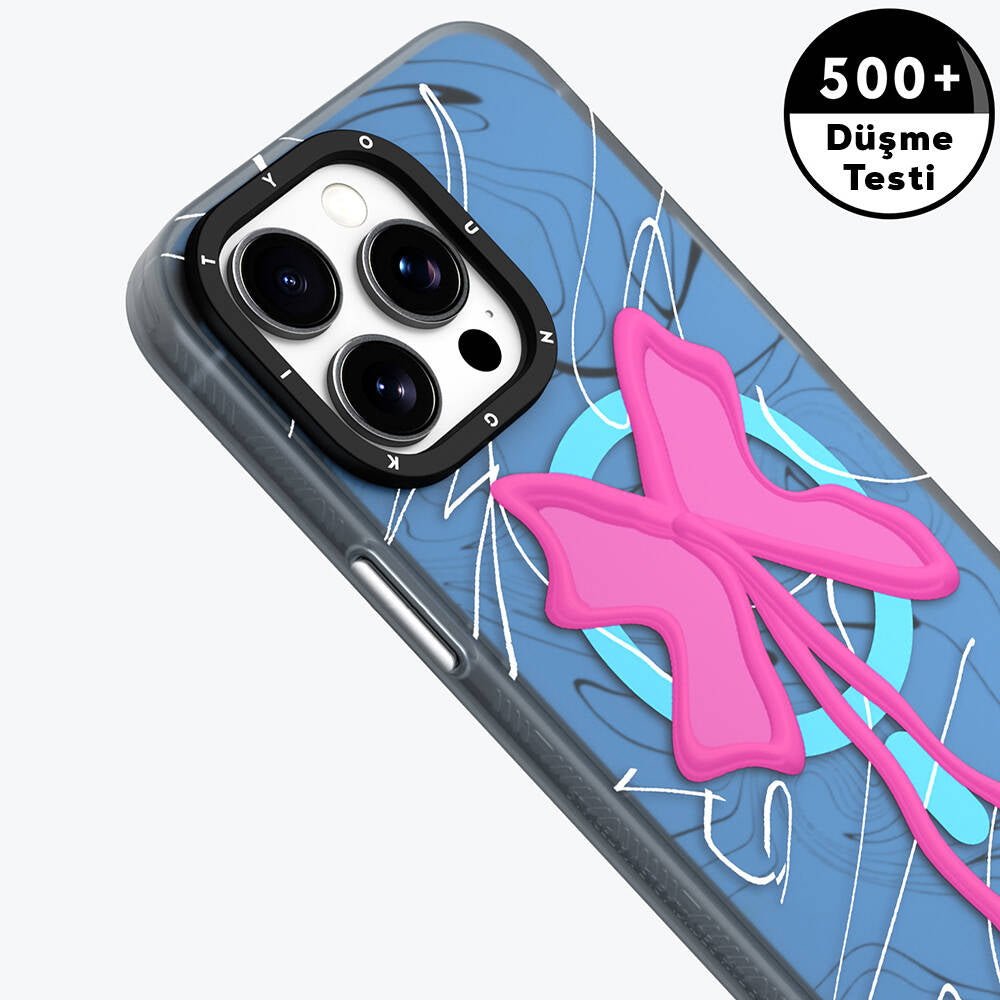 Apple iPhone 15 Pro Max Kılıf M-safe Şarj Özellikli Youngkit Anti-Trend Serisi Kapak Mavi