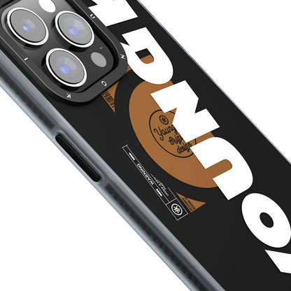 Apple iPhone 15 Pro Max Kılıf M-safe Şarj Özellikli Youngkit Binfen Serisi Yazı Temalı Kapak Siyah