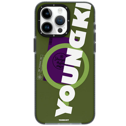 Apple iPhone 15 Pro Max Kılıf M-safe Şarj Özellikli Youngkit Binfen Serisi Yazı Temalı Kapak Pembe