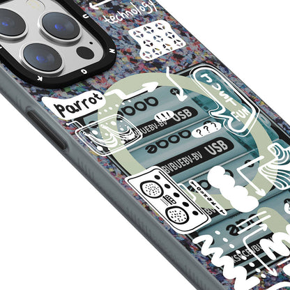 Apple iPhone 15 Pro Max Kılıf M-safe Şarj Özellikli Youngkit Dark Matter Serisi Kapak Pembe