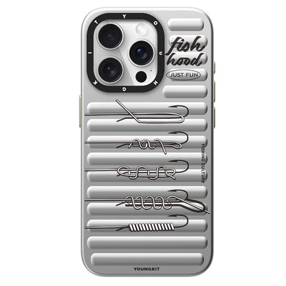 Apple iPhone 15 Pro Max Kılıf M-safe Şarj Özellikli Youngkit Fishing Serisi Kapak Gri