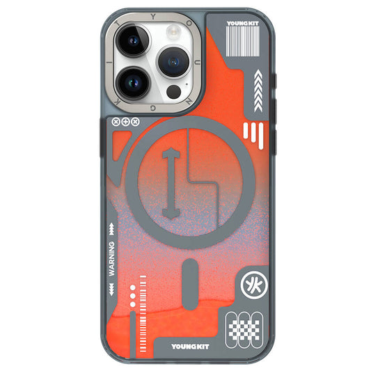 Apple iPhone 15 Pro Max Kılıf M-safe Şarj Özellikli YoungKit Galaxy Serisi Kapak Mavi