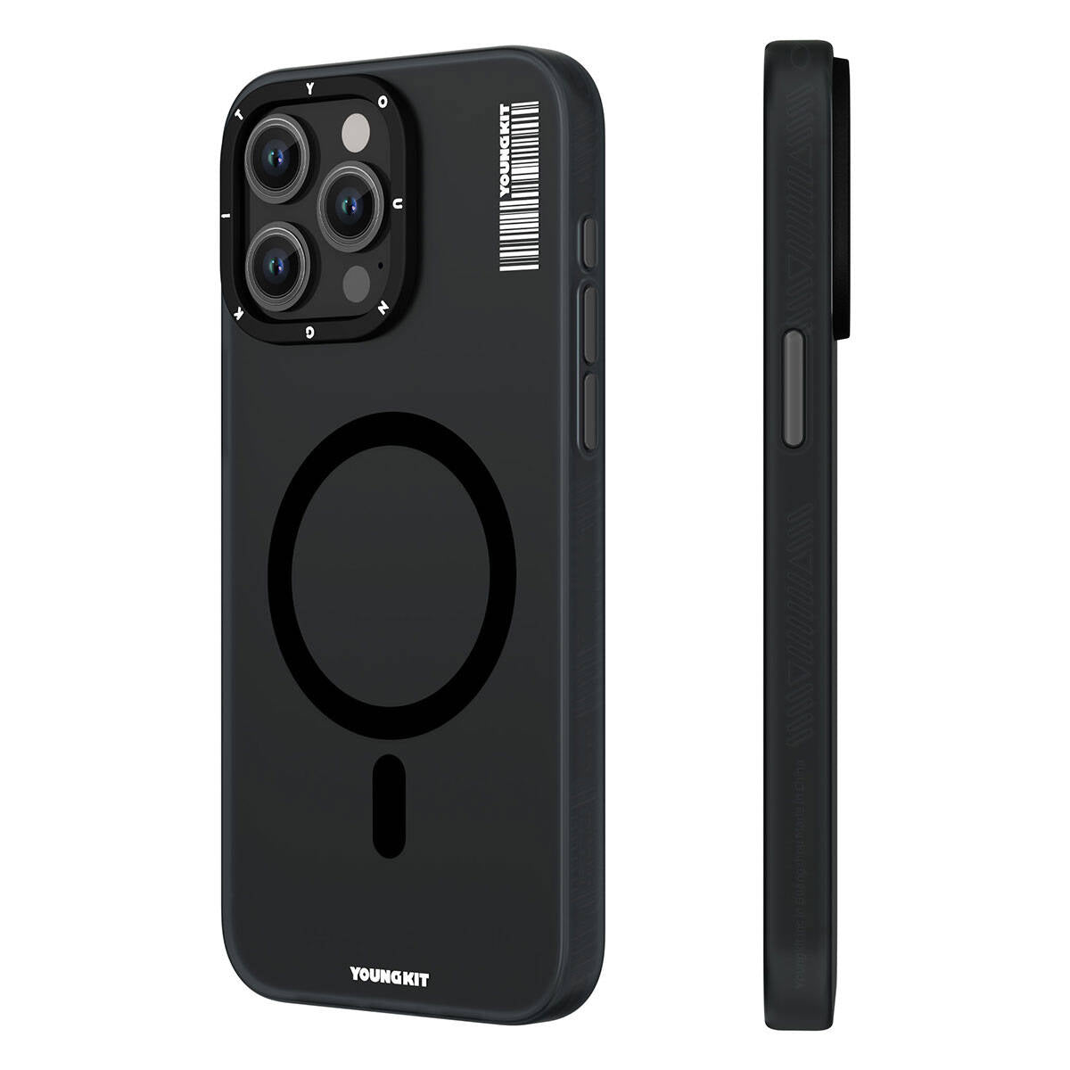 Apple iPhone 15 Pro Max Kılıf M-safe Şarj Özellikli Youngkit Hidden Sand Serisi Kapak Mavi