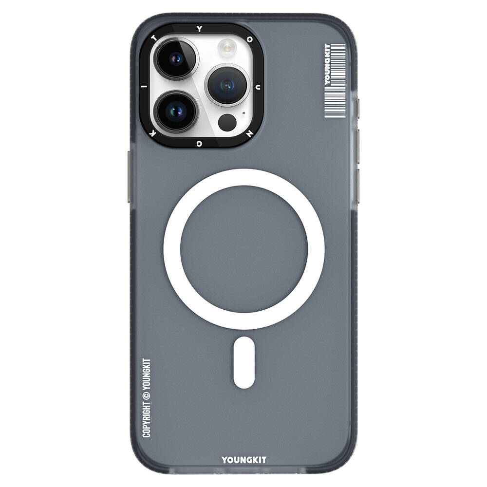 Apple iPhone 15 Pro Max Kılıf M-safe Şarj Özellikli Youngkit Jiansha Serisi Kapak Pembe