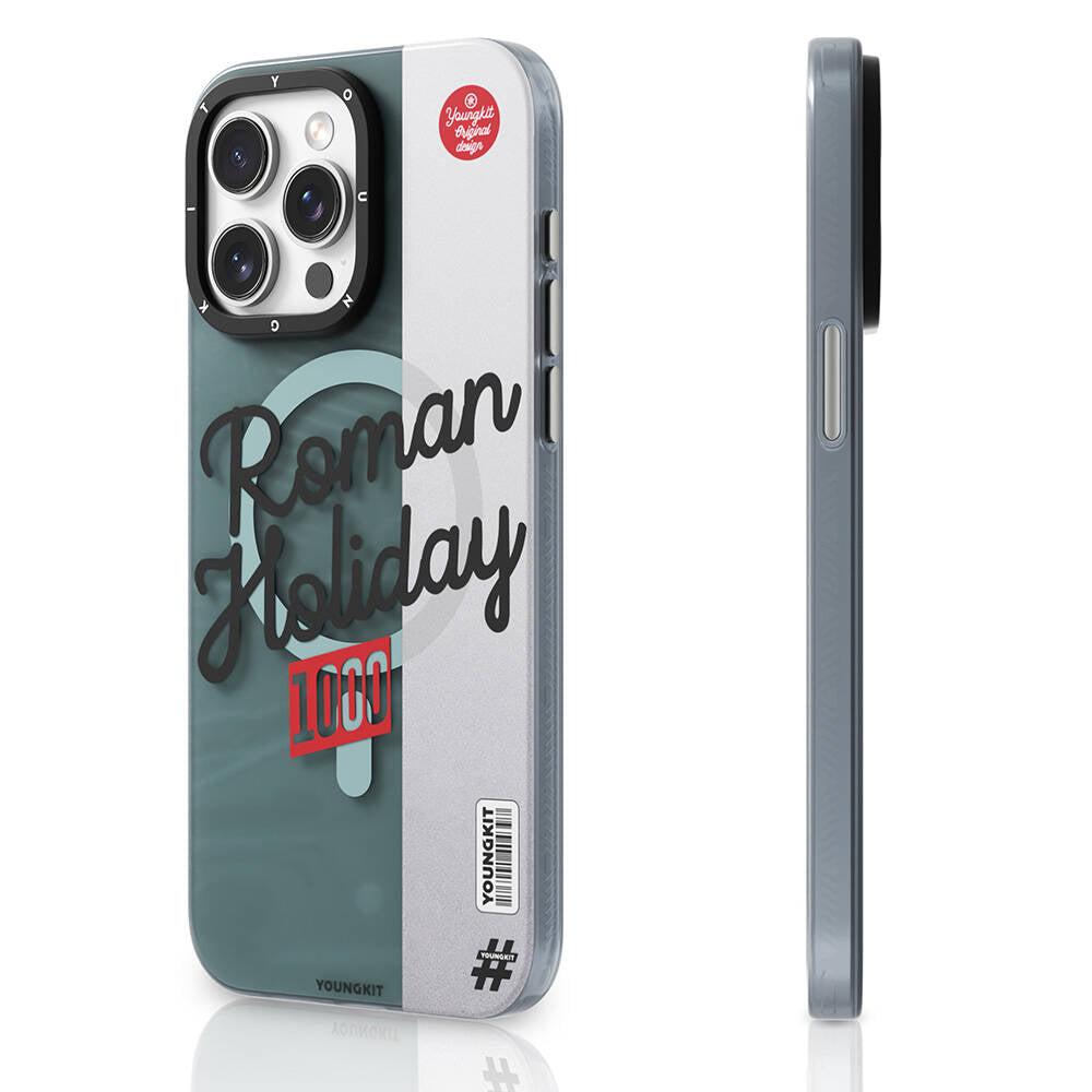 Apple iPhone 15 Pro Max Kılıf M-safe Şarj Özellikli Youngkit Motorcycle Legend Serisi Kapak Siyah