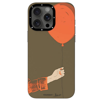 Apple iPhone 15 Pro Max Kılıf M-safe Şarj Özellikli Youngkit Orange Serisi Flying Balloon Kapak Turuncu