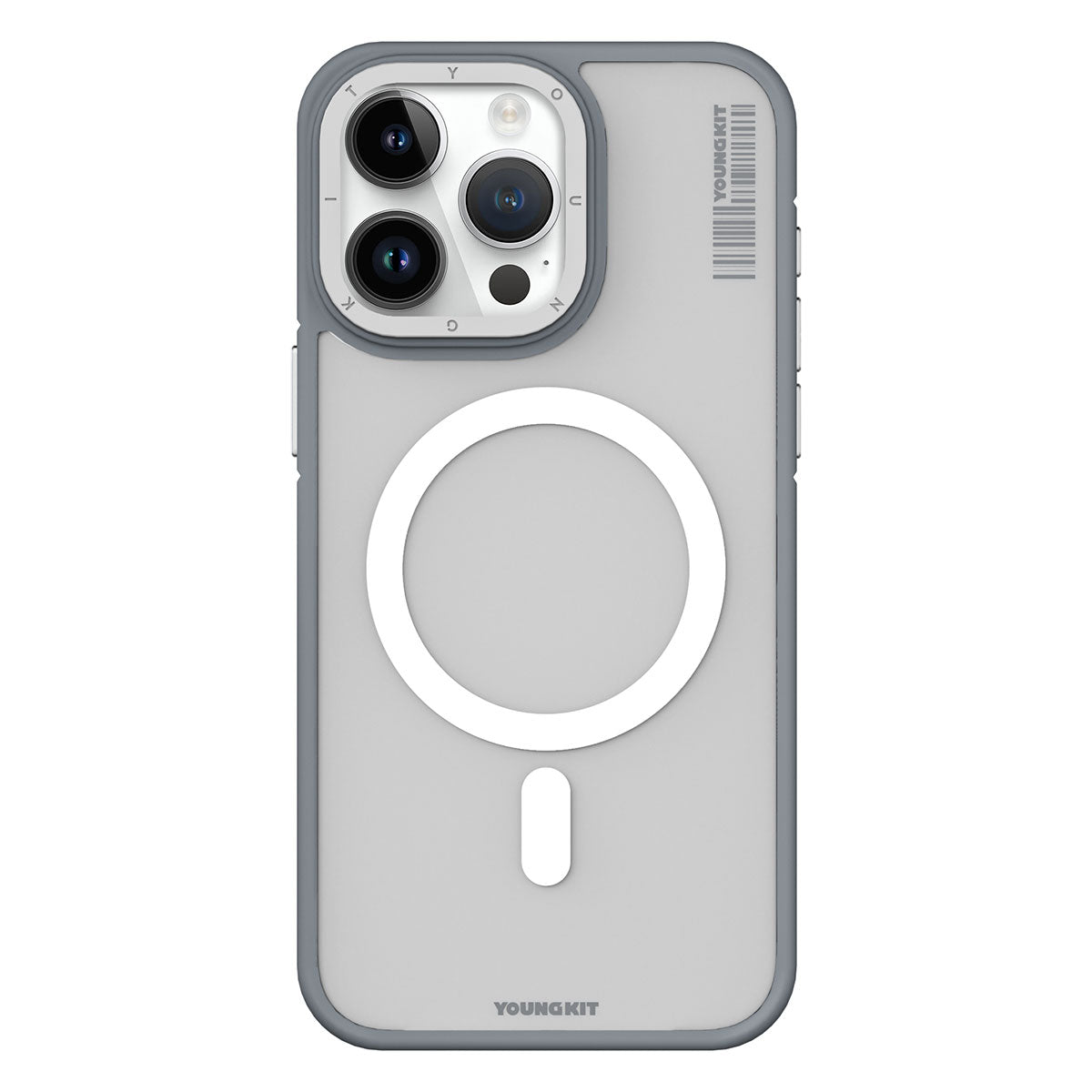 Apple iPhone 15 Pro Max Kılıf M-safe Şarj Özellikli Youngkit Rock Sand Serisi Kapak Mavi