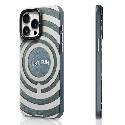 Apple iPhone 15 Pro Max Kılıf M-safe Şarj Özellikli Youngkit Star Dazzle Serisi Kapak Gri