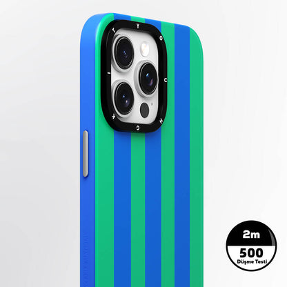 Apple iPhone 15 Pro Max Kılıf M-safe Şarj Özellikli Youngkit Striped Piano Keys Serisi Kapak Siyah