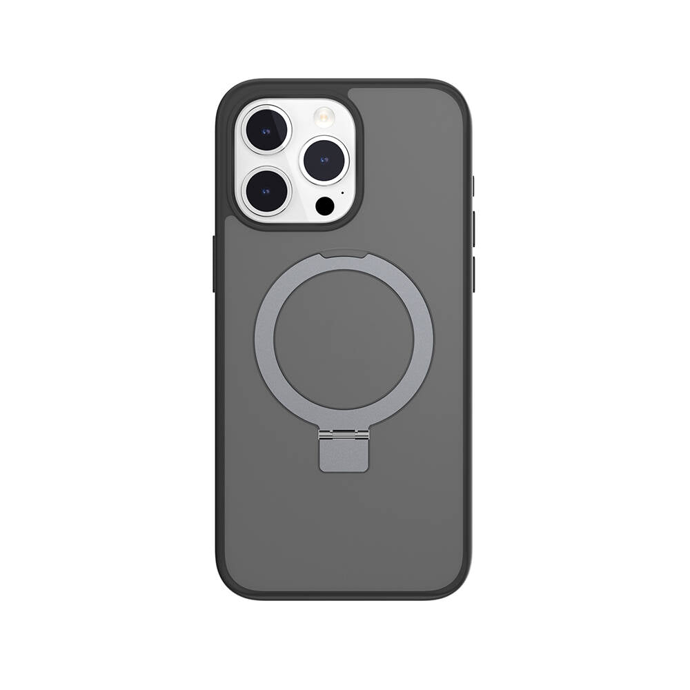 Apple iPhone 15 Pro Max Kılıf M-safe Şarj Özellikli Yüzük Standlı Lisanslı Switcheasy Magstand-M Kapak