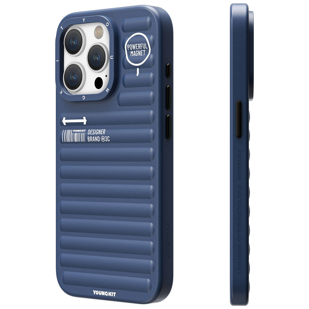 Apple iPhone 15 Pro Max Kılıf Mat Renkli Tasarım YoungKit Original Serisi Kapak Siyah