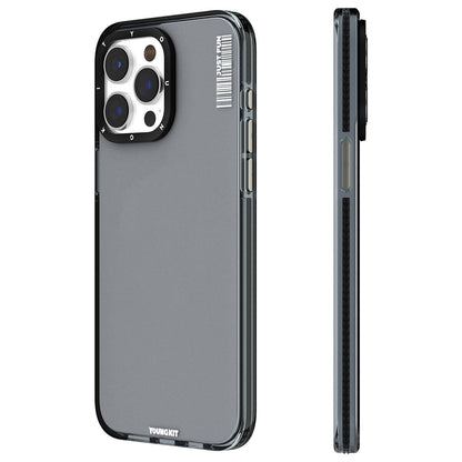 Apple iPhone 15 Pro Max Kılıf Pürüzsüz Düz Arka Yüzey YoungKit Crystal Color Serisi Kapak Renksiz