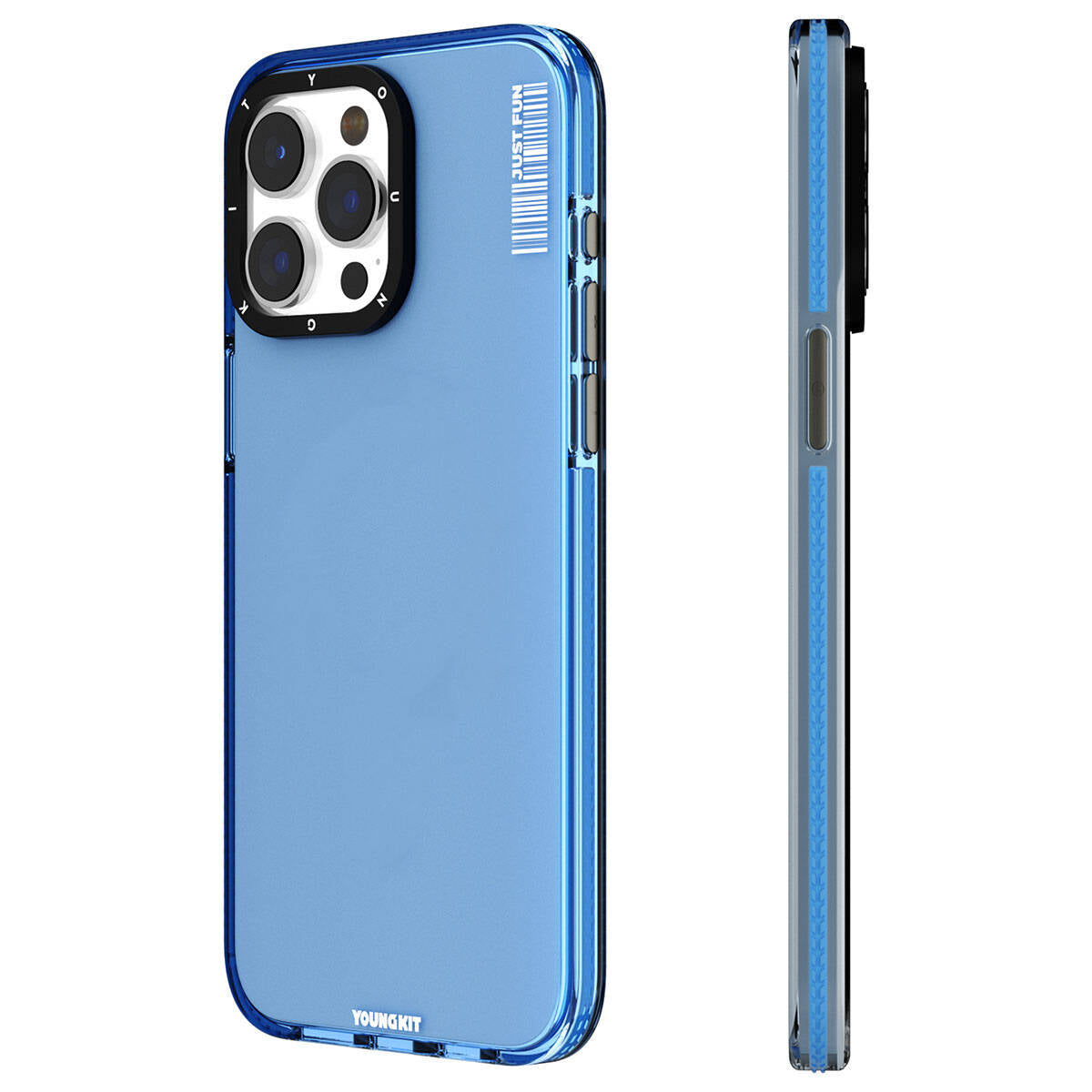 Apple iPhone 15 Pro Max Kılıf Pürüzsüz Düz Arka Yüzey YoungKit Crystal Color Serisi Kapak Siyah