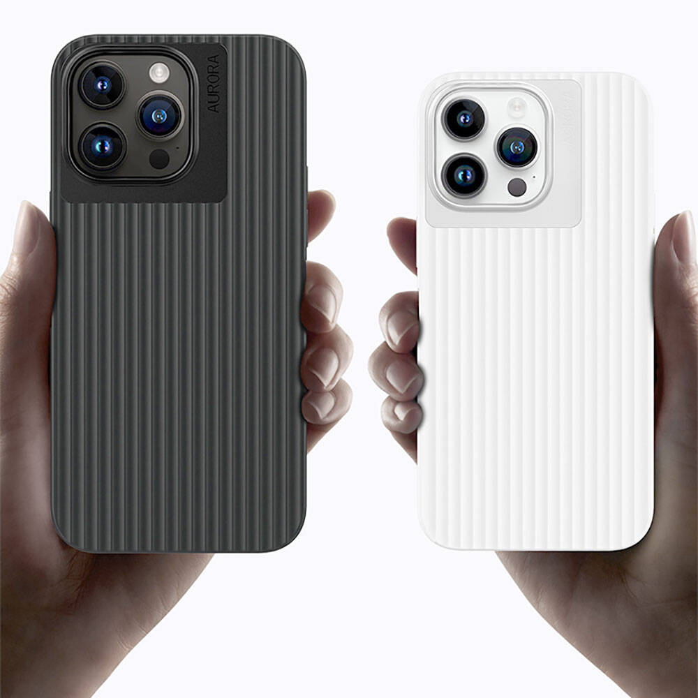 Apple iPhone 15 Pro Max Kılıf Recci Aurora Serisi M-safe Şarj Özellikli Kapak Siyah