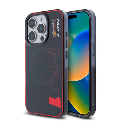 Apple iPhone 15 Pro Max Kılıf Redbull Orjinal Lisanslı M-safe Şarj Özellikli Çift Katmanlı Sert PC Büyük Boy MV Kapak Lacivert