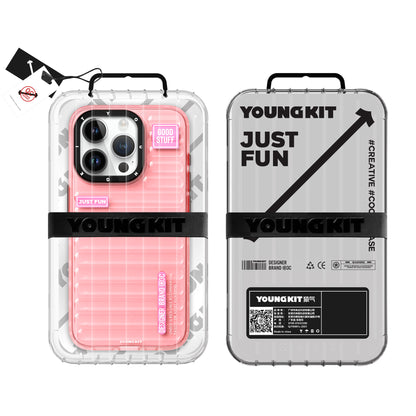 Apple iPhone 15 Pro Max Kılıf Şeffaf Renkli Tasarım YoungKit Fluorite Serisi Kapak Siyah