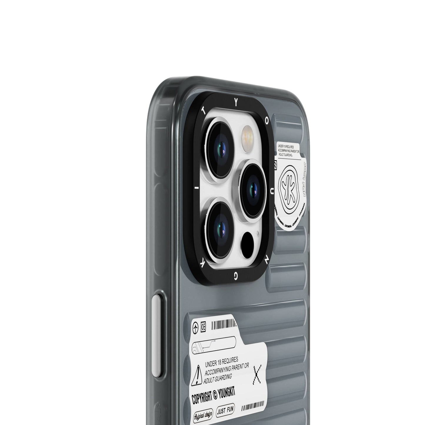 Apple iPhone 15 Pro Max Kılıf Şeffaf Renkli Tasarım YoungKit Fluorite Serisi Kapak Pembe