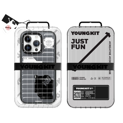 Apple iPhone 15 Pro Max Kılıf Şeffaf Renkli Tasarım YoungKit Fluorite Serisi Kapak Pembe