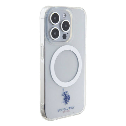 Apple iPhone 15 Pro Max Kılıf U.S. Polo Assn. Orjinal Lisanslı M-safe Şarj Özellikli Transparan Tasarım Kapak Renksiz