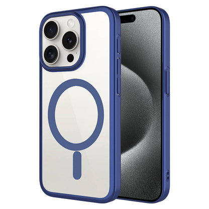 Apple iPhone 15 Pro Max Kılıf Wireless Şarj Özellikli Sert PC Zore Mat Riksos M-safe Kapak