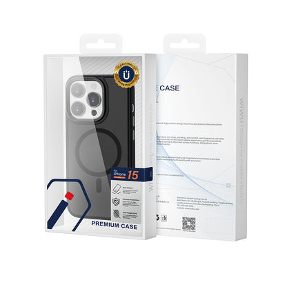 Apple iPhone 15 Pro Max Kılıf Wiwu FGG-011 M-safe Şarj Özellikli Kamera Korumalı Kapak Mor