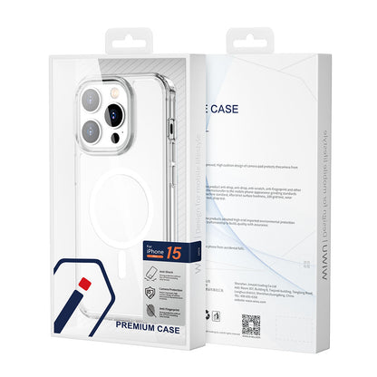 Apple iPhone 15 Pro Max Kılıf Wiwu MCC-101 Magnetic Crystal Sert PC Kapak Renksiz