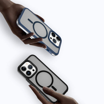 Apple iPhone 15 Pro Max Kılıf Wiwu ZKK-012 M-safe Şarj Özellikli Air Cushion Kapak Mavi