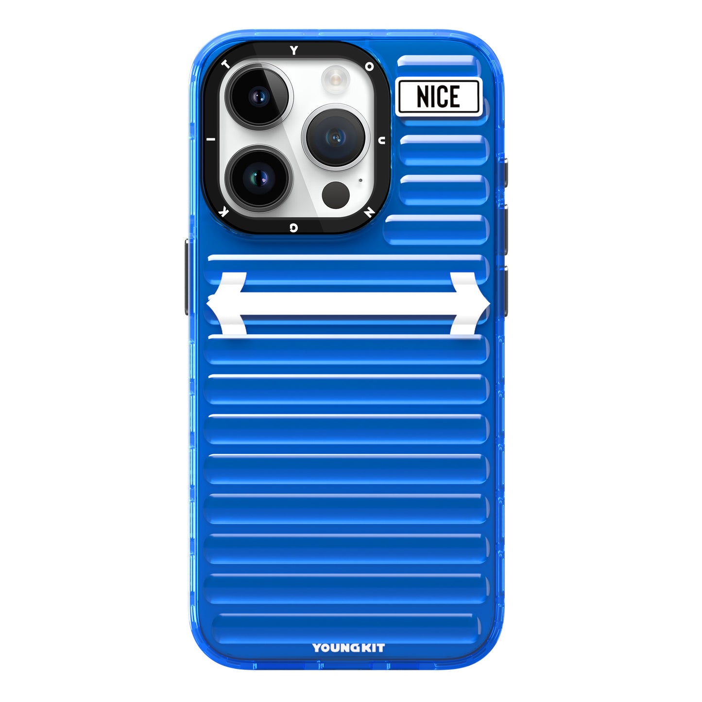 Apple iPhone 15 Pro Max Kılıf YoungKit Luggage FireFly Serisi Kapak Sierra Mavi