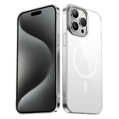 Apple iPhone 15 Pro Max Kılıf Zore Wireless Şarj Özellikli Şeffaf G-Glass Kapak