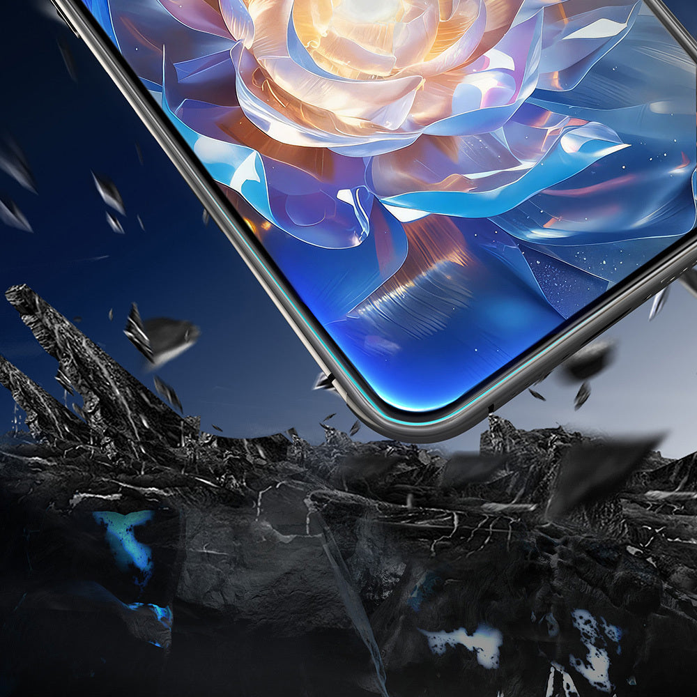 Apple iPhone 15 Pro Max Mohseven Safir Coating HD 3D Glue Temperli Cam Ekran Koruyucu Şeffaf