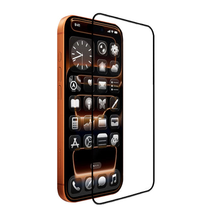 Apple iPhone 15 Pro Max Mohseven Safir Coating HD 3D Glue Temperli Cam Ekran Koruyucu Şeffaf