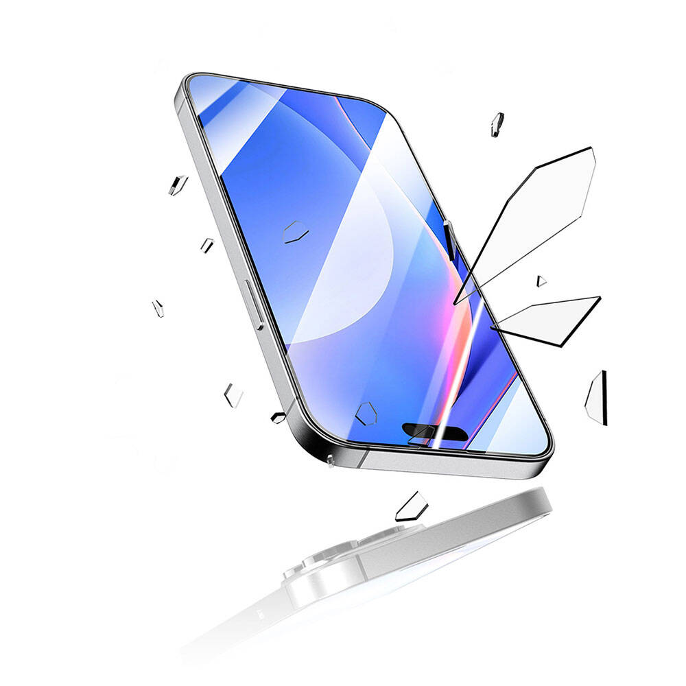 Apple iPhone 15 Pro Max Recci RSP-A05SD 3D HD Full Transparan Temperli Cam Ekran Koruyucu Siyah