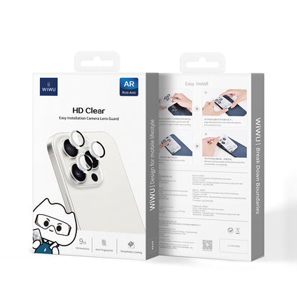 Apple iPhone 15 Pro Max Wiwu LG-007 Lens Guard Oleofobik Anti Reflective Kamera Lens Koruyucu + Kolay Uygulama Aparatlı Şeffaf
