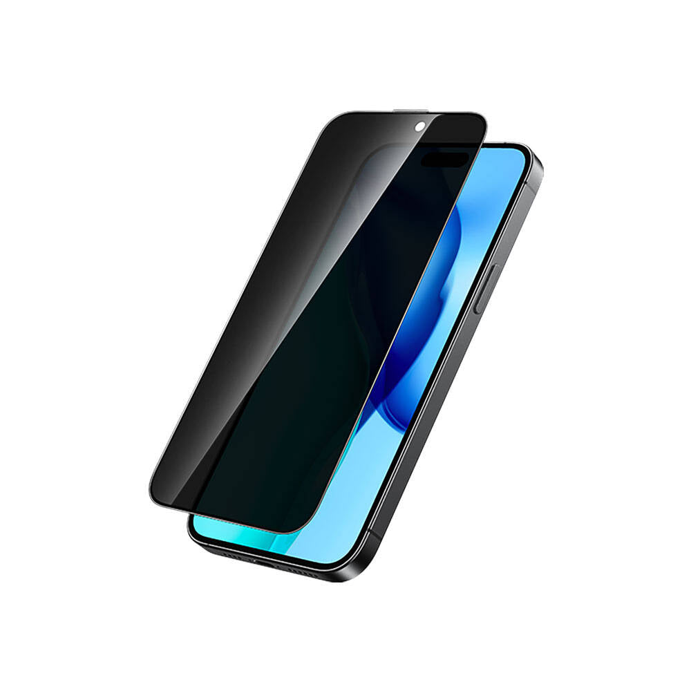 Apple iPhone 15 Pro Recci RSP-A17AP Privacy Temperli Cam Ekran Koruyucu Gri