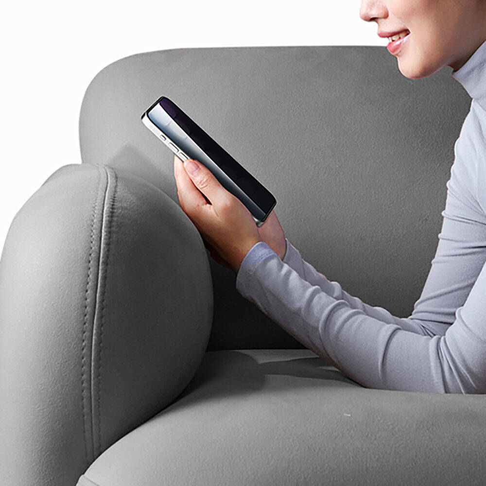 Apple iPhone 15 Pro Recci RSP-A17AP Privacy Temperli Cam Ekran Koruyucu Gri