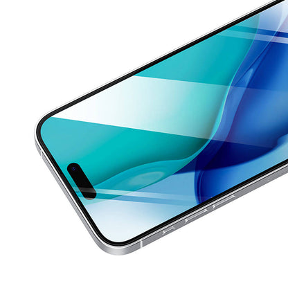 Apple iPhone 15 Pro Recci RSP-A21HD Full Transparan Temperli Cam Ekran Koruyucu Siyah