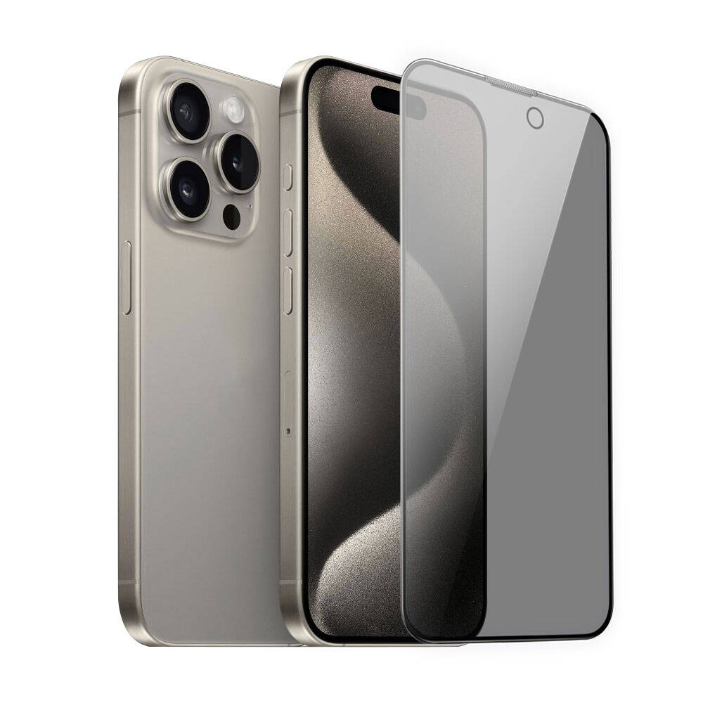 Apple iPhone 15 Pro Wiwu iPrivacy HD Anti-Peep Ekran Koruyucu Siyah