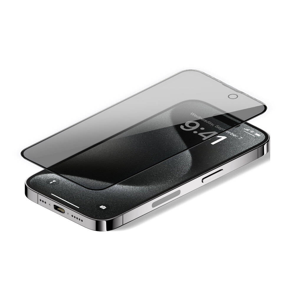 Apple iPhone 15 Pro Wiwu iPrivacy HD Anti-Peep Ekran Koruyucu Siyah