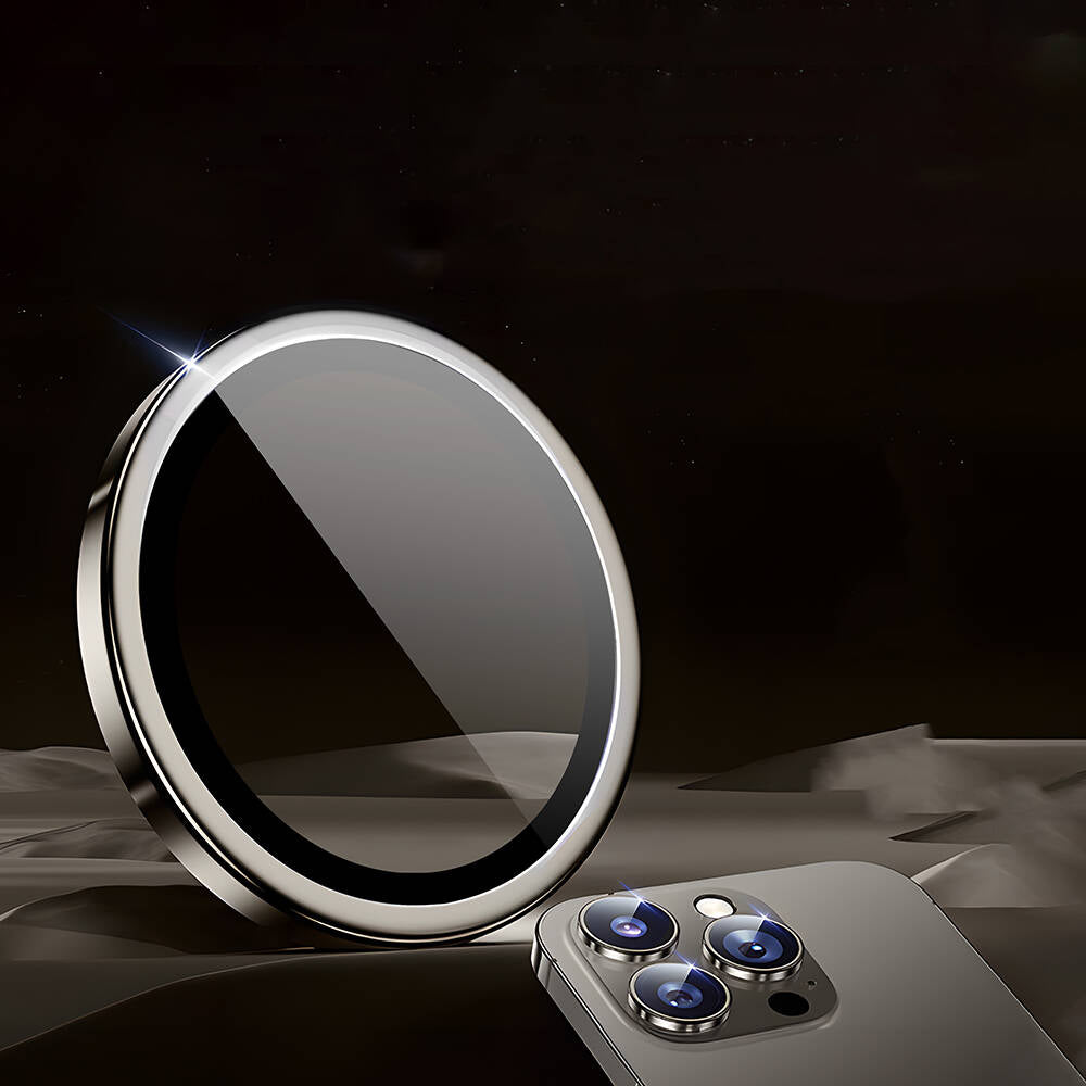 Apple iPhone 15 Pro Wiwu LG-003 Lens Guard Çizilmeye Karşı Dayanıklı Safir Kamera Lens Koruyucu Mavi-Titanyum