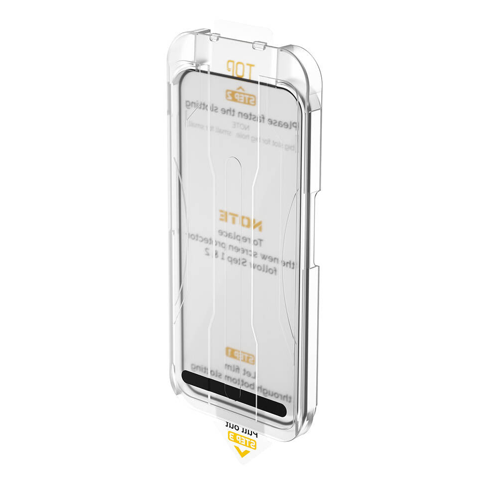 Apple iPhone 15 Pro Wiwu SQ-008 Oleofobik Easy Install Darbeye Karşı Dayanıklı Temperli Cam Ekran Koruyucu + Kolay Uygulama Aparatlı Siyah